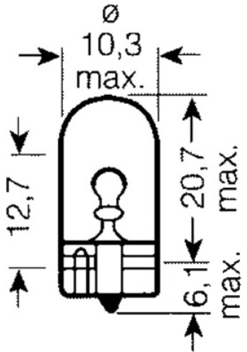 Osram žiarovka 12V 5W W2,1x9,5d (1 ks) Honda