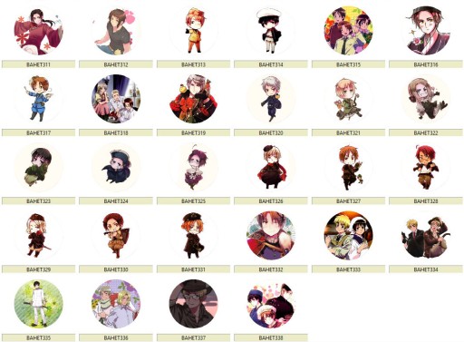Anime Axis Powers Hetalia Pins VEĽKÝ VÝBER