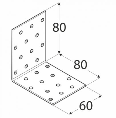 KONEKTORY MONTÁŽNY UHOL 80x80x60x2 KONEKTOR KM8