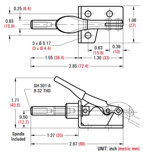 SVORKA ZVÁRACIEHO RÁMU HORIZONTÁLNY TLAK GH-301-AM 45kg