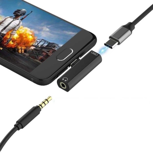 Adaptér USB-C na Mini Jack 3,5 mm + napájanie USB-C