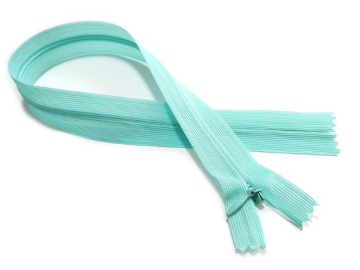 40 cm krytý špirálový zips, nerozoberateľný, mint