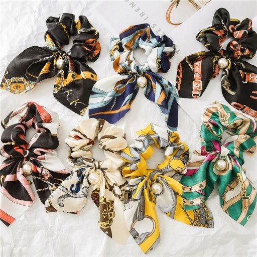 Gumička do vlasov, froté, šatka, mašľa, ozdoba, prívesok, elegantná perla