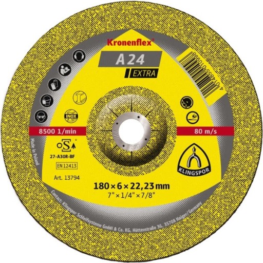 KLINGSPOR BRÚSNY KOTÚČ 180x6x22 A24 Extra