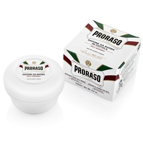 PRORASO biele mydlo na holenie White Line WHITE Mydlo 150ml Zelený čaj