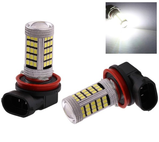 H11 H8 H9 led 63 smd 2835 + denná šošovka DRL