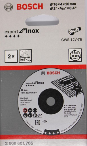 BOSCH KORUNDOVÝ DISK GWS 10,8 12V 76 / 4 mm INOX