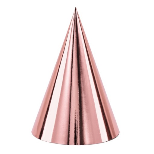 ROSE GOLD narodeninové čiapky, ružové zlato, 6 ks