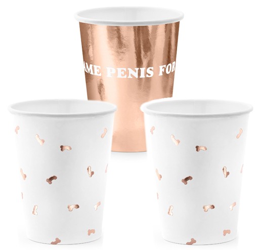 Papierové poháriky na penis forever 220ml, 6ks