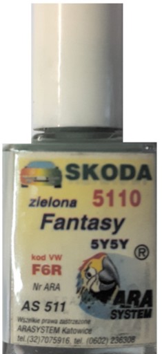 SKODA 9559 8b F7W ARCTIC GREEN PAINT TUCH-UP ARA