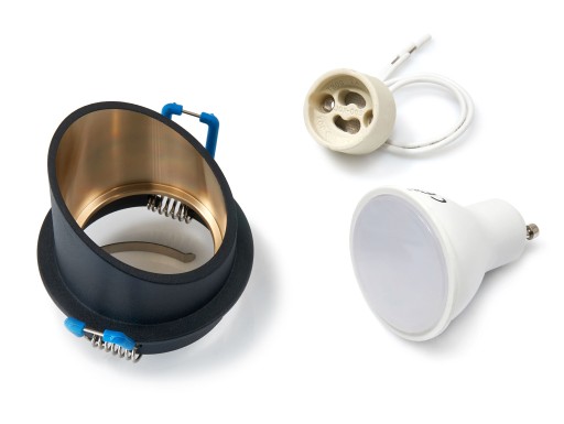 SET ČIERNYCH HALOGÉNOVÝCH SVIETIDEL + LED 3W + GU10