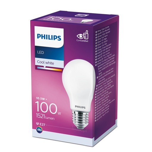 E27 LED žiarovka 10,5W = 100W 1521lm 4000K Neutrálna Biela FILAMENT PHILIPS