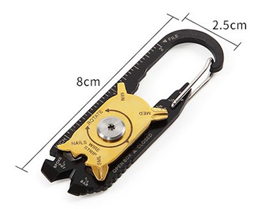 MULTITOOL 20 NÁSTROJOV KARABÍNOVÝ KĽÚČOVÝ NÔŽ