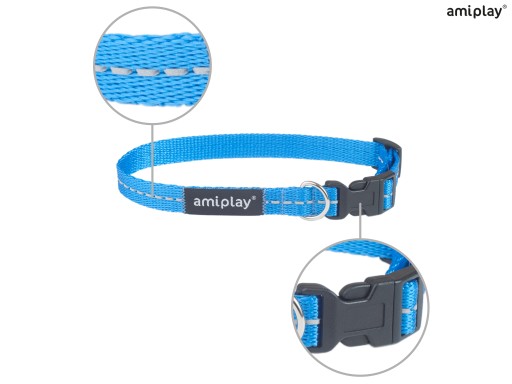 amiplay Reflexný M reflexný golier Modrý
