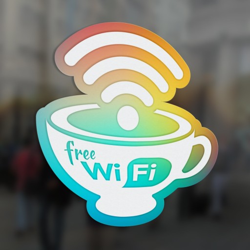 Bezplatné Wi-Fi - Bezplatné Wi-Fi - nálepka 20,5 x 20