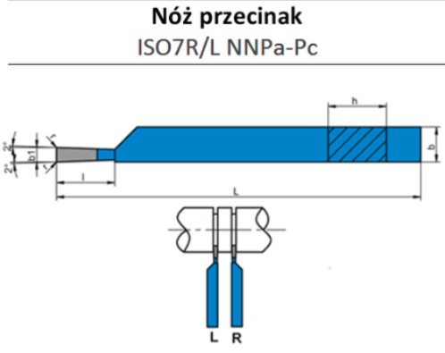Sústružnícky nôž rezačka ISO 7R NNPa 1610 16x10 P20