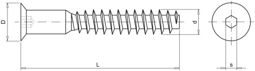 KONFIRMAT s imbusom 6,4x50mm 50 ks
