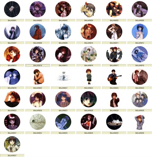 Anime Serial Experiments Lain Pins VEĽKÝ VÝBER