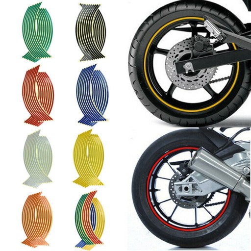 Nálepky na ráfik, okraj kolesa, 14-18 palcový motocykel