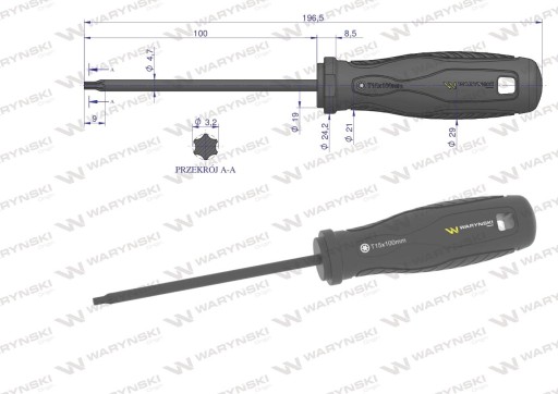 Torx skrutkovač T15 100 mm WARYŃSKI