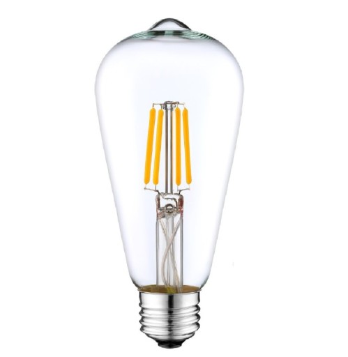 Ozdobná LED žiarovka E27 6W=55W ST64 Filament 720lm