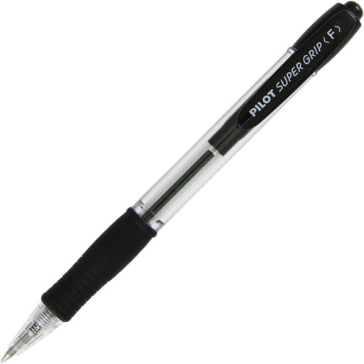 Výsuvné guľôčkové pero Pilot Super Grip (F), čierne