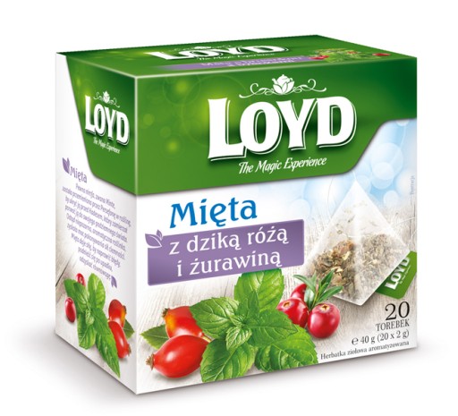 LOYD čaj Mäta s divokou ružou a brusnicami