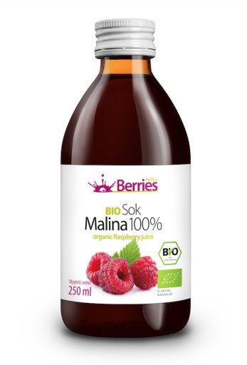 Bio malinová šťava 100% Bio malinová šťava 250 ml