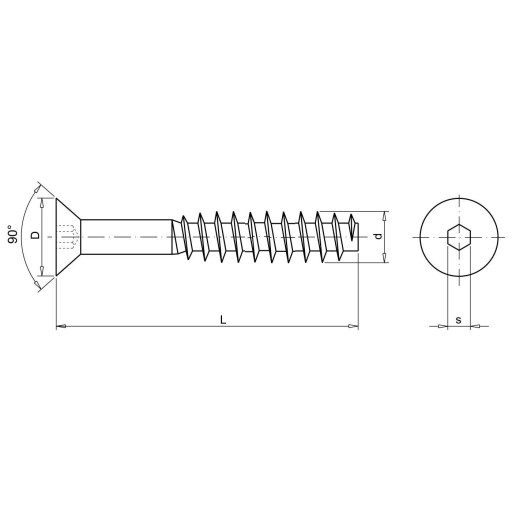 KONFIRMAT s imbusom 6,4x70mm 50 ks