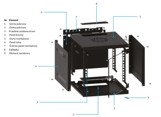 Kartáčový panel 10'' RACK 1U Grey Lanberg
