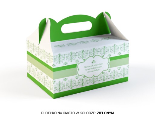 Cake Box Zelené svadobné tortové boxy