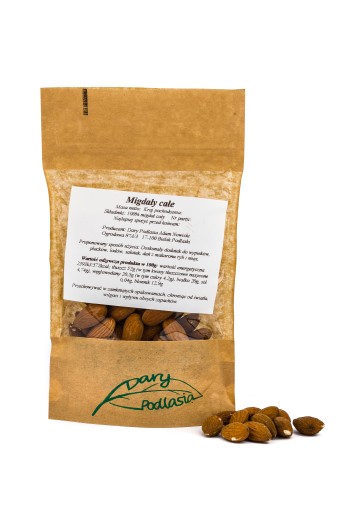 Celé kalifornské mandle - 200 g - Dary Podlasie