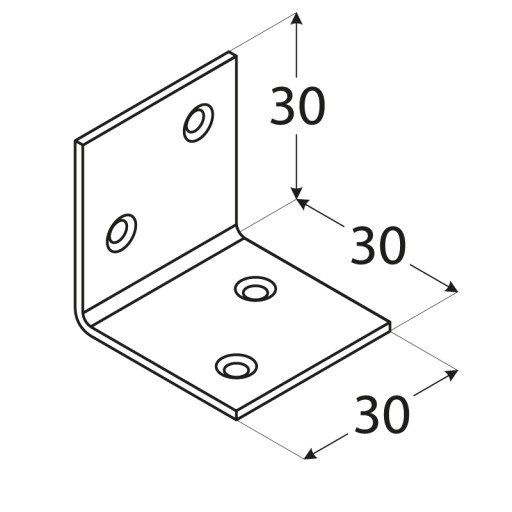 Uhlová spojka KSO1 30x30x30x1,5 DMX 10 ks.
