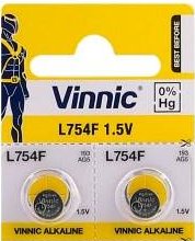2x AG5 ALKALICKÁ BATÉRIA VINNIC LR48 AG5 L754F