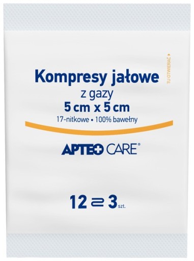 STERILNÉ KOMPRESY GAAS 5 X 5 CM APTEO CARE 3 KS