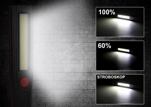 LED COB MAGNETOVÁ DIELENSKÁ LAMPA, VEĽMI SVETLÁ