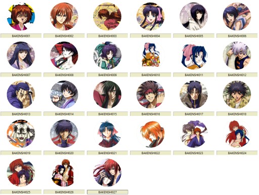 Manga Anime Ruroni Kenshin Pins VEĽKÝ VÝBER