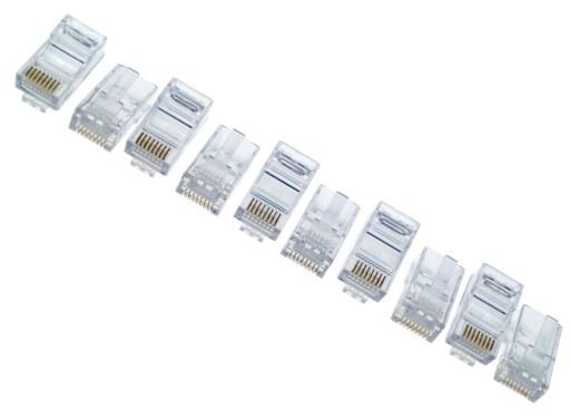 Zástrčka RJ-45, sada 10 ks, pre krútené dvojlinky