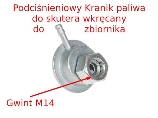 Vákuový kohútik M14 Scooter 2 vstupy
