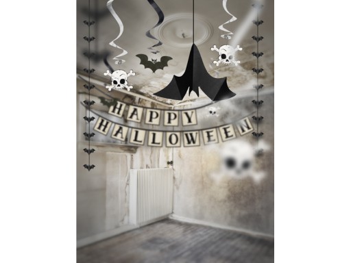 GARLAND HALLOWEEN DECORATION Prívesky BAT, čierna, SET 3 kusov