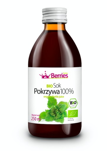 BIO Žihľavová šťava 100% lisovaná z mladej, BIO žihľavy 250ml