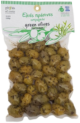 Grécke olivy nevykôstkované s estragónom 250g