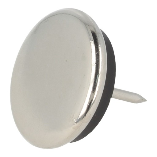 Nábytková nožička, kovový klzák, priemer 40x10mm, klinček