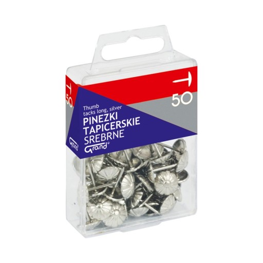 GRAND strieborné čalúnnické špendlíky, 50 kusov