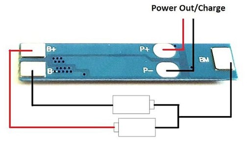BMS modul 2s 5A Li-Ion 18650 7,4V 8,4V nabíjačka