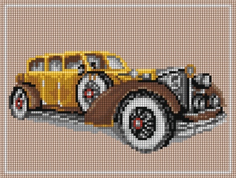 Plátno s potlačou na krížikový steh pre chlapcov retro auto 5336 18x24