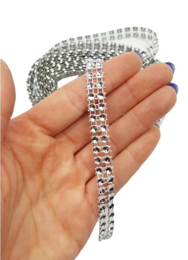 DIAMANTOVÝ PÁS ZIRKOÓNOVÁ STUHA 3M X 1 CM STRIEBORNÝ