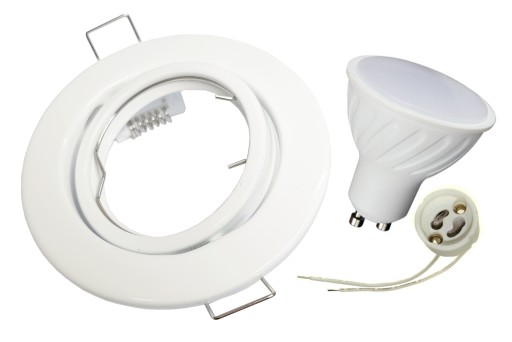 SADA HALOGÉNOVÝCH SVIETIDIEL BIELY RUCH + LED GU10 9W