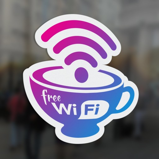 Bezplatné Wi-Fi - Bezplatné Wi-Fi - nálepka 20,5 x 20
