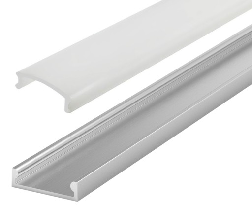 1mb Hliníkový profil slim povrch dlaždice FLAT silver + LAMP